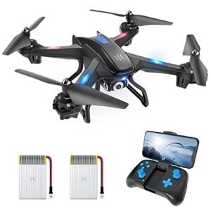 UranHub Drone with Camera for Adults HD 2K Camera Live Video Drone for Beginners w/Gesture Control, Voice Control, Altitude Hold, Headless Mode, Compatible with VR Glasses