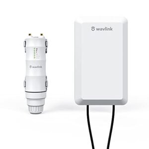 WAVLINK Outdoor WiFi Extender, Weatherproof AP/Repeater CPE Kit for PtP and PtMP Transmission, Point to Point WiFi Bridge, 2x11dBi Directional Antenna, Internet Signal Booster Amplifier for Home.