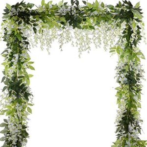 Wisteria Garland Artificial Wisteria Hanging Flowers Garland - 5Pcs Total 33ft Flower Vines Wisteria Vines
