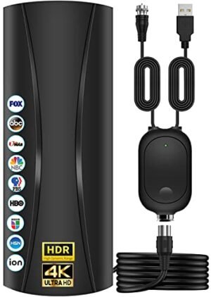 2022 Amplified Digital TV Antenna Long 500+ Miles Range, High Gain Indoor/Outdoor HD Antenna- Support 4K 1080p Digital Antenna and All Older TV's - 38FT Coaxial Cable Amplifier Newest Signal Booster