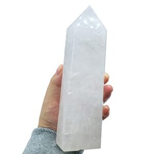 900g-1000g Natural White Clear Quartz Crystal Wand Quartz Point Crystal Healing Home Decoration