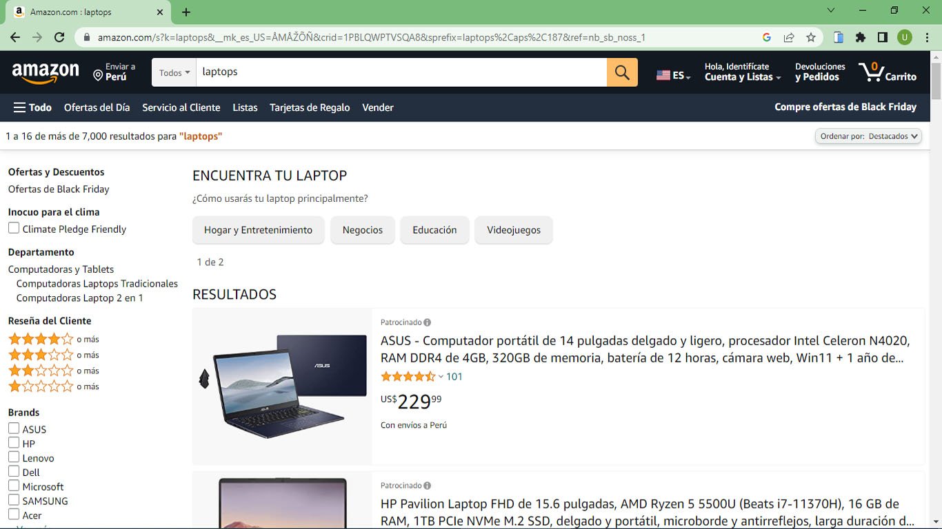 Laptop en Estados Unidos, buenas opciones - Amazon