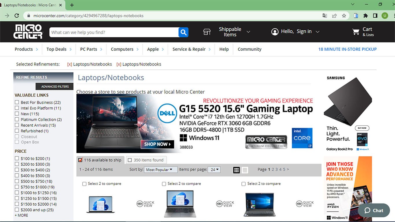 MICROCENTER - Comprar laptops