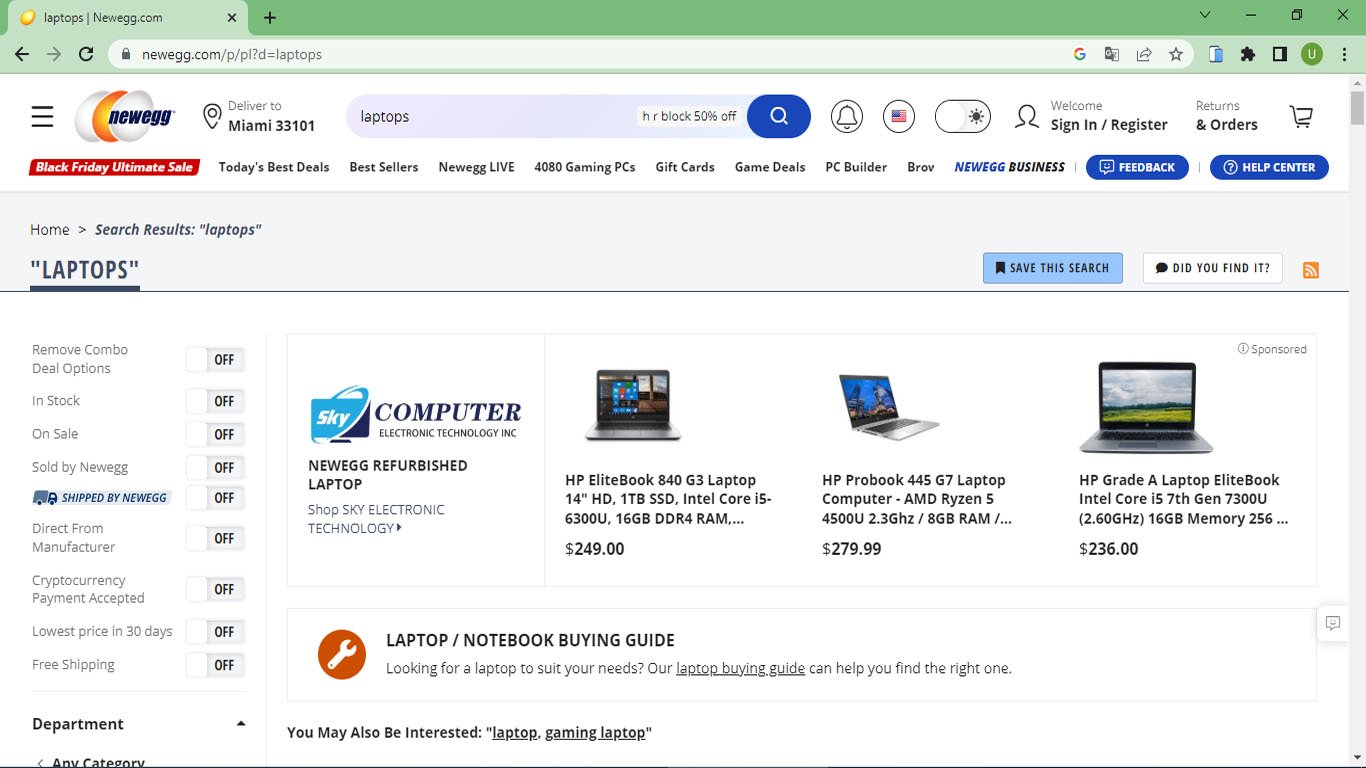 NEWEGG - Mejores Opciones de Laptops