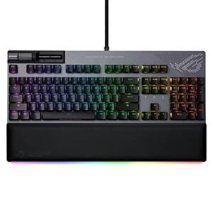 ASUS ROG Strix Flare II Animate 100% RGB Gaming Keyboard - Hot-swappable, ROG NX Red Linear Switches, Customizable LED Display, PBT Keycaps, Acoustic Dampening Foam, Media Controls, Wrist Rest