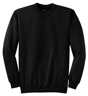 Joe's USA- Men's TALL Ultimate Crewneck Sweatshirt-Black-4XLT