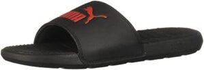 PUMA mens Cool Cat Slide Sandal, Black/High Risk Red, 13 US