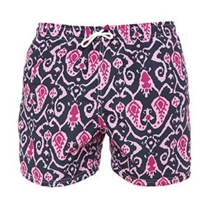 Sunny Swimwear Swim Trunks, Quick Dry Shorts for Men, Pink Color with Amiba Pattern - XL