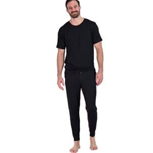 UnderGents Men’s Premium Lounge Pants for Everyday All Day Comfort -Ultra-Soft Cooling Lounge and Pajama Comfort (Black-Small)