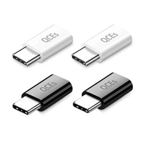 USB C Fast Charging Adapter 4Pack, QCEs Micro USB to USB C Convert Connector Charger Compatible with Samsung Galaxy S8 Plus S9 S10 S9+ S10+ Note 8/9, Google Pixel 2/3 XL LG V40 V30 V20 G7 G6 G5 More