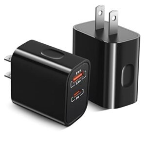 USB C Wall Charger, Costyle 2 Pack 20W Dual Port PD & Quick Fast Charge 3.0 Adapter Type C Charging Block for iPhone 14 13 12 11 Pro Max Mini SE XR XS Pad Pro Airpods Pro, Samsung S20 S10