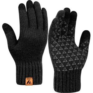 Winter Knit Gloves Warm Full Fingers Men Women with Upgraded Touch Screen - Anti-Slip Glove Fleece Lined VGOGFLY