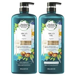 Herbal Essences Shampoo and Conditioner Set Repairing Argan Oil of Morocco with Natural Source Ingredients, Color Safe, BioRenew, 20.2 Fl Oz, 2 Count