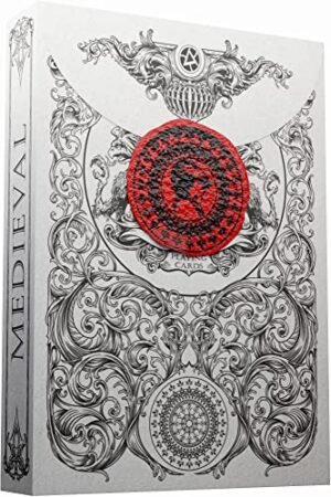 Medieval Playing Cards - Professional Poker Cards in Period-Authentic Middle Ages Designs - Black Edition - Great for Magic, Cardistry, Gameplay - Deck of Cards for Kids & Adults Free Card Game E-book