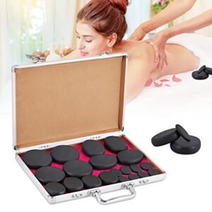 Meticuloso Hot Stones Massage Set with Warmer Kit, 20 Pcs Hot Stones for Massage , Home or Professional SPA,110V