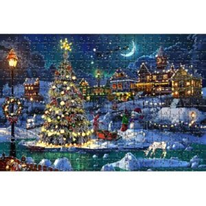 Puzzles for Adults 1000 Piece Christmas Tree,Glowing Gold Foil Jigsaw Puzzle Large Fits Family Challenge, Best Games for Adults, Educational Puzzles, Gifts for Birthdays and Holidays