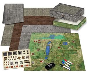 Ultimate Battle Grid Game Board - Dry Erase Square RPG Miniatures Mat - Tabletop Role-Playing Dice Map - Portable Reusable Dragons Gaming Dungeon