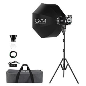 Bi-Color LED Video Light, GVM 200W Photography Lighting with Bowens Mount, Continuous LED Lighting Dimmable 3200K-5600K, CRI97+, APP Control System, YouTube, Portrait Studio Lighting Kit with Softbox