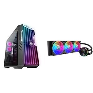 Cooler Master HAF 700 EVO E-ATX High Airflow PC Case & PL360 Flux Close-Loop AIO CPU Liquid Cooler, Dual Chamber Pump, Ceramic Bearing Impeller Motor, Dual Loop ARGB