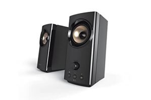 Creative T60 2.0 Compact Hi-Fi Desktop Speakers with Clear Dialog and Surround by Sound Blaster, USB-C Audio, Mic and Headset Ports, Bluetooth 5.0, Up to 60W Peak Power, for Computers and Laptops