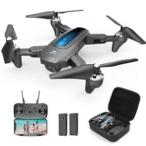 DEERC Drone with Camera 2K HD FPV Live Video 2 Batteries and Carrying Case, RC Quadcopter Helicopter for Kids and Adults, Gravity Control, Altitude Hold, Headless Mode, Waypoints Functions