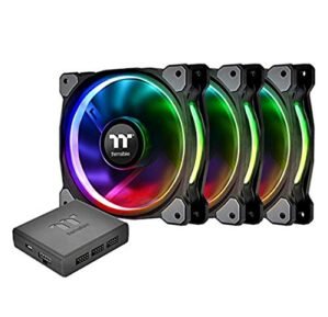 Thermaltake Riing Plus 12 RGB TT Premium Edition 120mm Software Enabled 12 Controllable LED RGB 9 Blades Case/Radiator Fan -Triple Pack. CL-F053-PL12SW-A