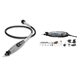 Dremel 4300-5/40 High Performance Rotary Tool Kit & 225-01- Flex Shaft Rotary Tool Attachment with Comfort Grip and 36” Long Cable - Engraver, Polisher, and Mini Sander