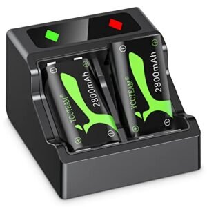 YCCTEAM Fast Charging 2800mAh Rechargeable Battery Packs with Charger for Xbox One/Xbox Series X|S Xbox One S/Xbox One X/Xbox One Elite Wireless Controller, Led Indicator