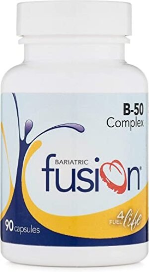 Bariatric Fusion Vitamin B-50 Complex | Easy to Swallow Capsule | For Bariatric Patients | B50 Includes B1, B2, B3, B5, B6, B9, B12, & Biotin | 90 Count | 3 Month Supply