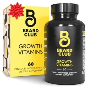 Beard Club - Beard Growth Vitamins - Grow A Thicker Fuller Beard, Fill in Patches - Biotin, Minerals, Multi-Vitamins That Support and Stimulate Healthier Facial Hair Growth