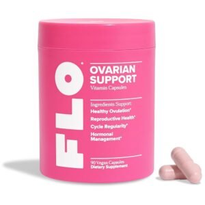 FLO Apoyo a la salud ovárica – DIM, mio-inositol, D-Chiro inositol, ácido fólico – Suplemento de equilibrio hormonal para mujeres – ovulación saludable, salud reproductiva, regularidad del ciclo – 30