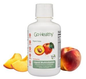 Go Healthy Multivitamin for Women, Men, Teens - Vegan Liquid Immune Support Supplement, Organic Folate, Liquid Vitamins & Minerals, 20 Fruits & Vegetables, Prebiotic, Gluten Free - 32 Servings