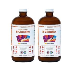 LIQUIDHEALTH 32 Oz B Complex Liquid Super Mega Energy Active B Vitamins Supplements Bcomplex Methlayted Stress Relief, Vegan, Gluten, Soy, Sugar Free - 2 Pack