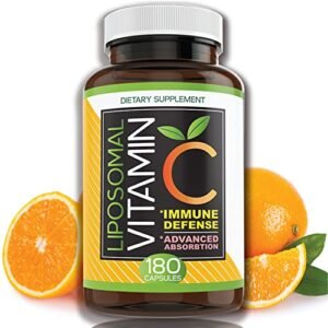 luluburd Liposomal Vitamin C, 600 mg, High Dose Vitamin C,180 Capsules, Pure, Fat Soluble Lipo VIT C Pills, Antioxidant Dietary Supplement, Immune Support Collagen Booster, Natural, Vegetarian, Vegan