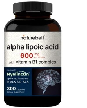 NatureBell Alpha Lipoic Acid 600mg Per Serving | 300 Capsules - with Vitamin B1 Complex | 4 in 1 - [R-ALA | S-ALA | Thiamine | Benfotiamine] - High Bioavailability, Third Party Tested | Non-GMO