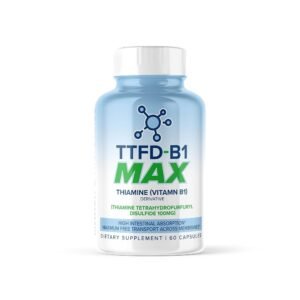 TTFD - B1 Max - Tiamina Vitamina B1 TTFD - 100 mg - (Disulfuro de tiamina tetrahidrofurfurilo) Tiamina MAX, 60 cápsulas de MAXLIFE NATURALS.