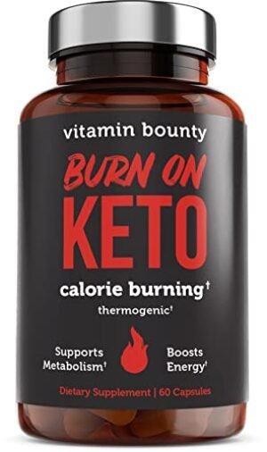 Vitamin Bounty Keto Multivitamin - Keto Vitamins, Keto Multivitamin Women and Men, Electrolytes with Vitamin C, Magnesium, Collagen, Potassium, MCT, Energy Support (Burn On Keto) 60 caps