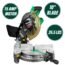 Metabo HPT 10-Inch Miter Saw | Single Bevel | Compound | 15-Amp Motor | C10FCGS