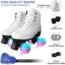 AviorX Premium Bundle Roller Skates Adult Women and Men/Kids for Indoor & Outdoor High Top Shoes Retro (Light UP) Extras-Replacement Bolts, Bearings Replacement Brakes, Carry Bag10 White