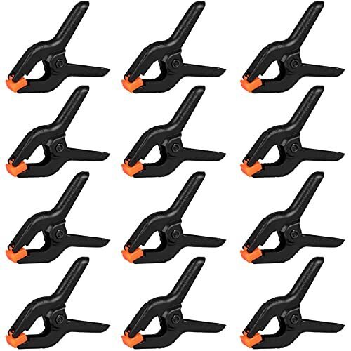 Paquete de 12 abrazaderas de resorte, clips de plástico de 3.5 pulgadas