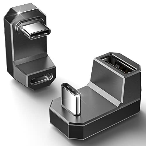 Paquete de 2 adaptadores USB-C a USB de 180°, JSAUX ángulo de 180 grados