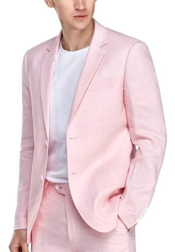 1PA1 Conjunto de 2 piezas de lino y algodón para hombre