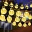 Solar String Lights Outdoor Waterproof,120LED 56 Feet Crystal Globe Lights with 8 Lighting Modes, Solar Powered Patio Lights for Garden Yard Porch Wedding Party Decor (Warm White)