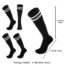2 Pairs Kids Football Socks for 5-12 Years Old Breathable Sports Training Soccer Socks Running Children Girls and Boys Football Socks Present for 5 6 7 8 9 10 11 12 Year old Kids (2Pairs Black)