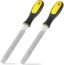 2 Pieces Flat File Metal Axe Sharpener File Steel Rectangular Cut Axe File 6 Inch Mill Hand File Single Cut Hardened with Handle for Metal Axe Sharpening Extended Use