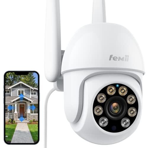 Cámara de seguridad 2K, PTZ 355°View 3MP Sistema de seguridad 2.4GHZ WiFi