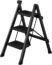 3 Step Ladder, Ladnamy Folding Step Stool with Wide Anti-Slip Pedal, Aluminum Lightweight Portable Step Stools for Adults, 330 IBS Capacity Multi-Use Ladder for Home and Kitchen, Black