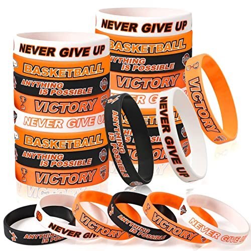 36 pulseras motivacionales de silicona para baloncesto