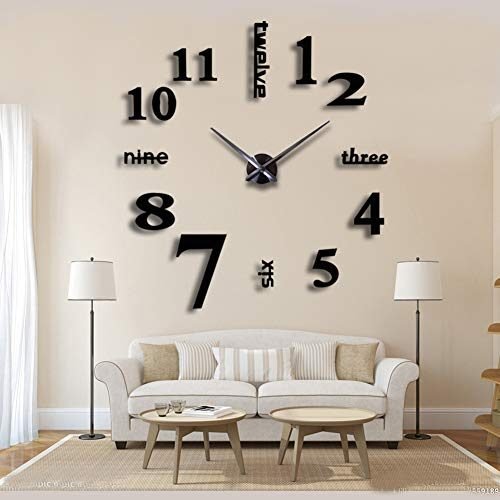 Relojes de pared de superficie de espejo 3D de diseño moderno para sala de estar