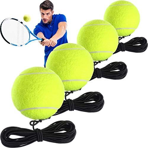 4 paquetes de pelotas de entrenamiento de tenis con cuerda de pelotas